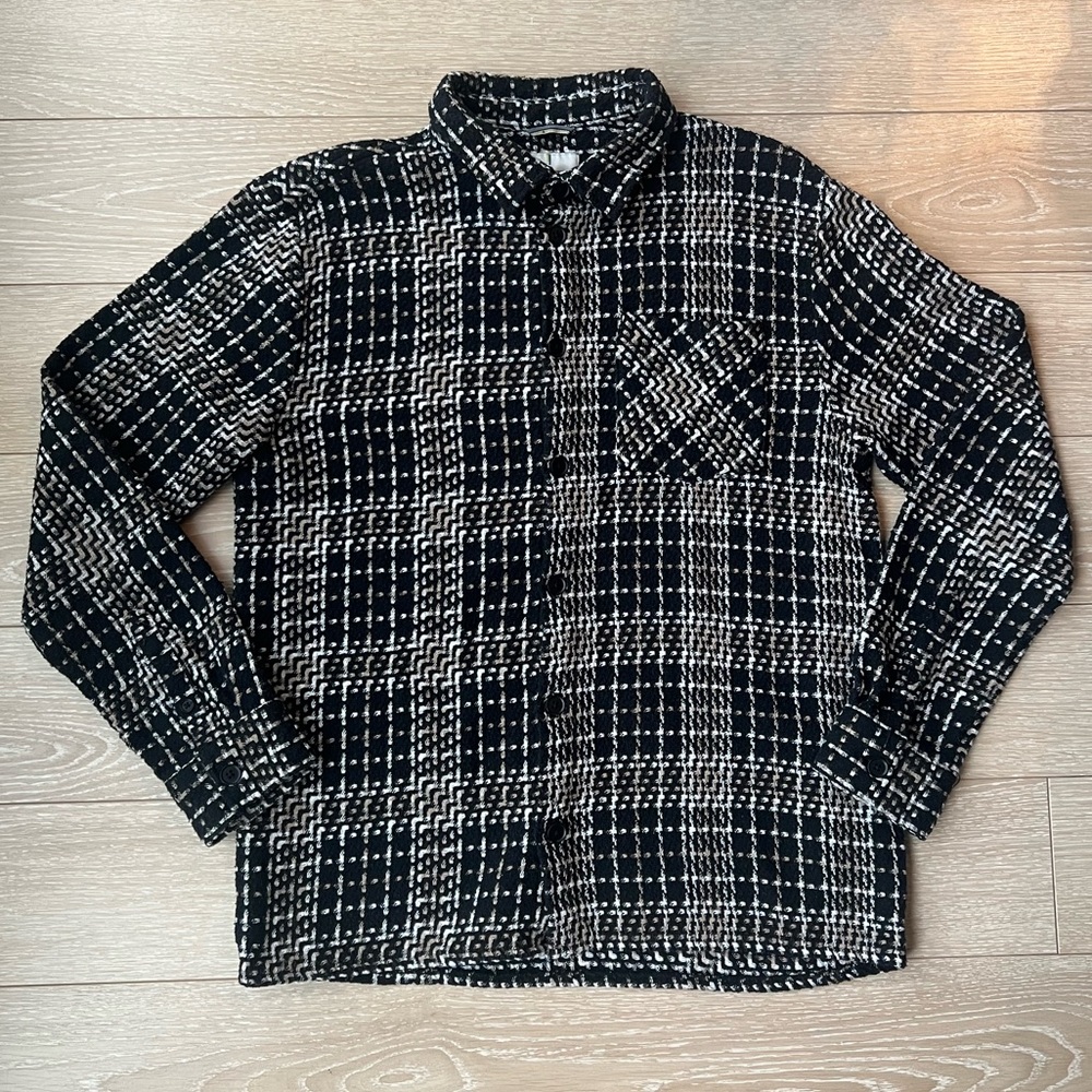 Stylish Black and White Checkered Men's Shirt